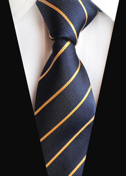 Men'S Classic Necktie Jacquard Woven Ties for Men Formal Business Ties Wedding Party Groomsmen Black Tie