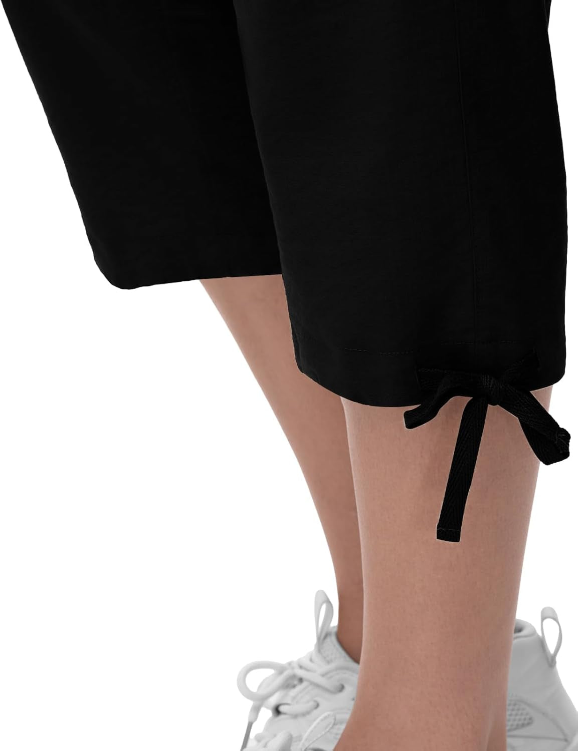 Women'S Capri Pants Lightweight Quick Dry Hiking Cargo Pockets Casual Water Resistant Travel Cropped Cotton