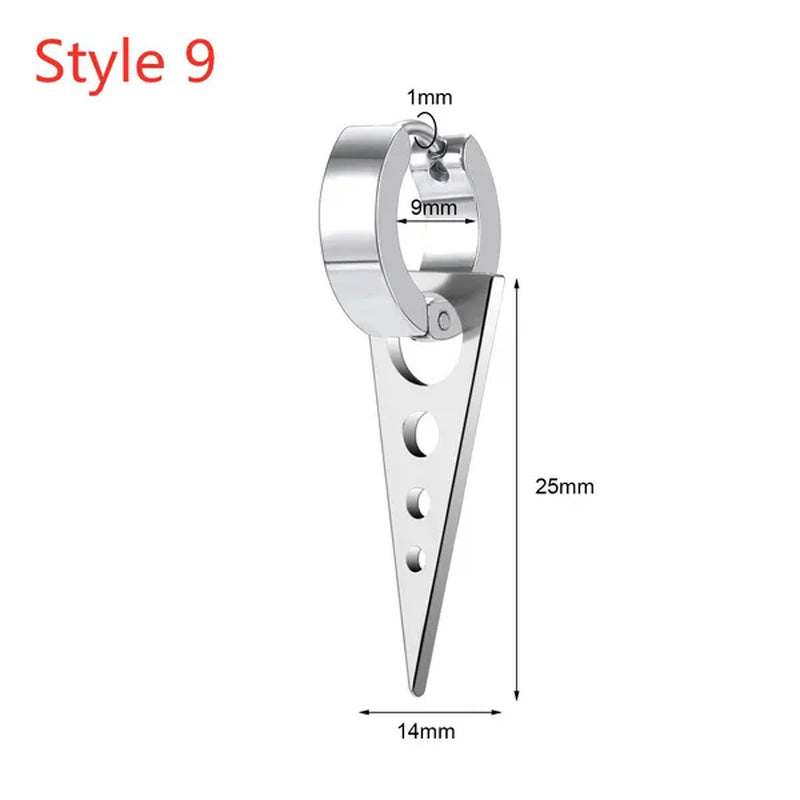 1 Pair Stainless Steel Huggie Hinged Hoop Earrings Hoop Dangle Earrings for Women Men Silver Black