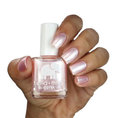 Dream Collection - My Fantasy Fast Drying Nail Polish - Pearly Pale Pink Vegan Nail Polish - Chip Resistant 17 Free Nail Polish with Metallic Finish