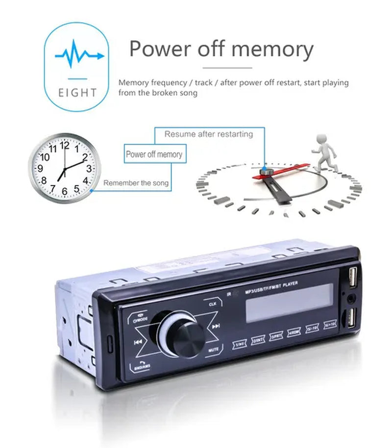 1DIN Touch Car Stereo 12V In-Dash Auto Radio Car MP3 Player Audio Music Stereo with Remote Control Fm/Bluetooth/Usb/Sd/Aux-In Colorful Lights +TF Card (Optional)