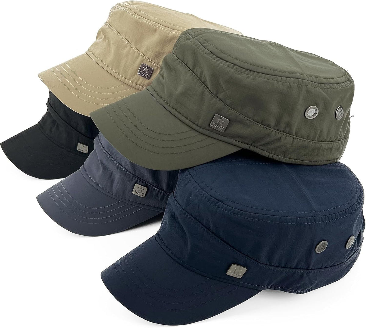 Polyester Water Resistant Military Caps for Men Quick Dry Cadet Hats for Women Army Cap Flat Top Dad Hat