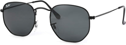 Small Square Sunglasses for Women Men 100% Real Glass Lens Hexagonal Frame