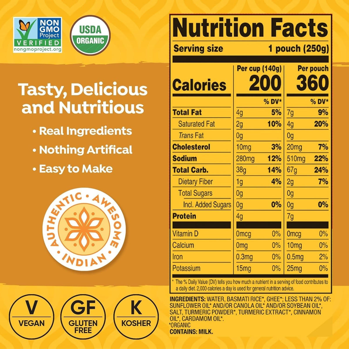 Organic Turmeric Rice, 8.8 OZ