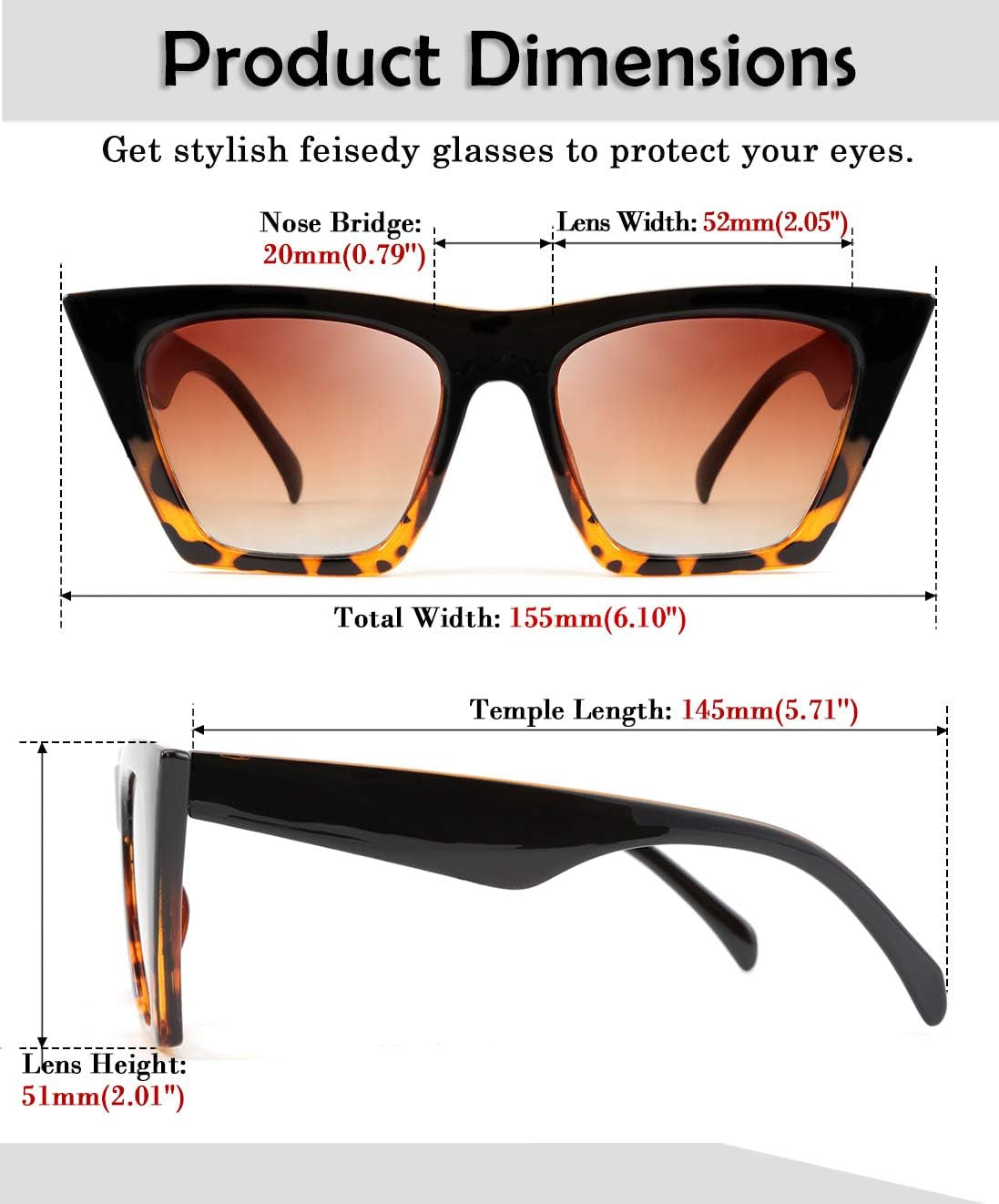 Vintage Square Cat Eye Sunglasses Women Trendy Cateye Sunglasses B2473