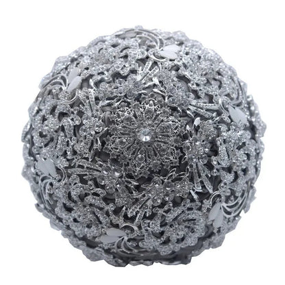 18CM Luxury Full Diamond Wedding Bouquet Shiny Crystal Brooch Bridal Bouquet Satin Ribbon Roses Wedding Flowers Bride Holding Flowers