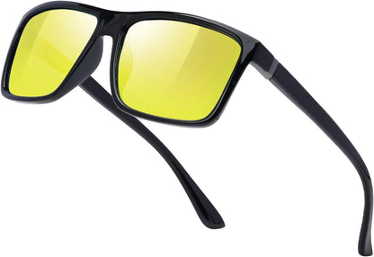 Sunglasses Men Polarized Sunglasses for Mens and Womens,Black Retro Sun Glasses Driving Fishing UV400 Protection