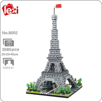 World Architecture Colosseum Leaning Tower Louvre Museum Cathedral Museum Church 3D Model DIY Mini Diamond Blocks Bricks Building Toy for Children Gift no Box