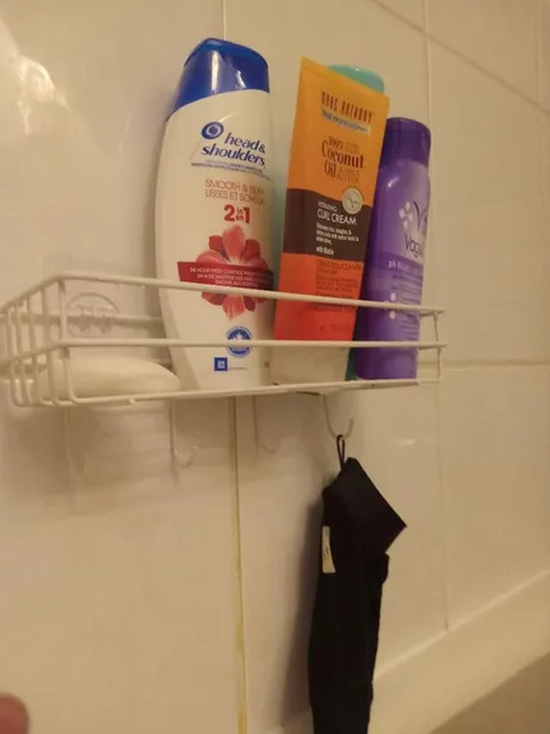 Wall Mounted Hanging Storage Shelf Kitchen Bathroom Shower Storage Rack Punch Free