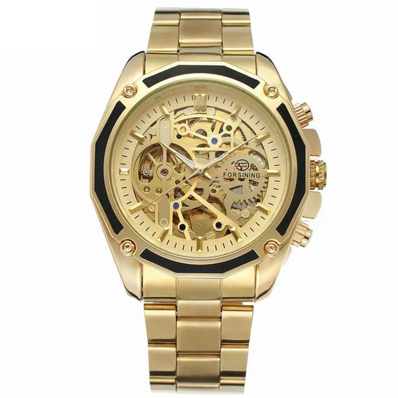 Top Forsining Mechanical Watches Automatic Men's Skeleton Waterproof Stainless Steel Watch Relogio Masculino