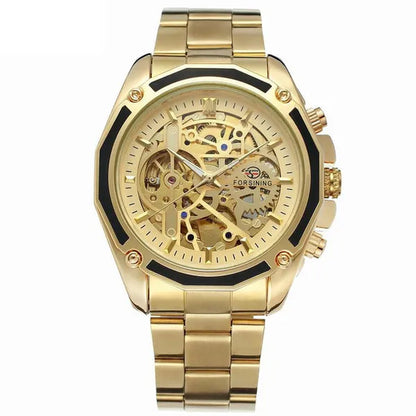 Top Forsining Mechanical Watches Automatic Men's Skeleton Waterproof Stainless Steel Watch Relogio Masculino