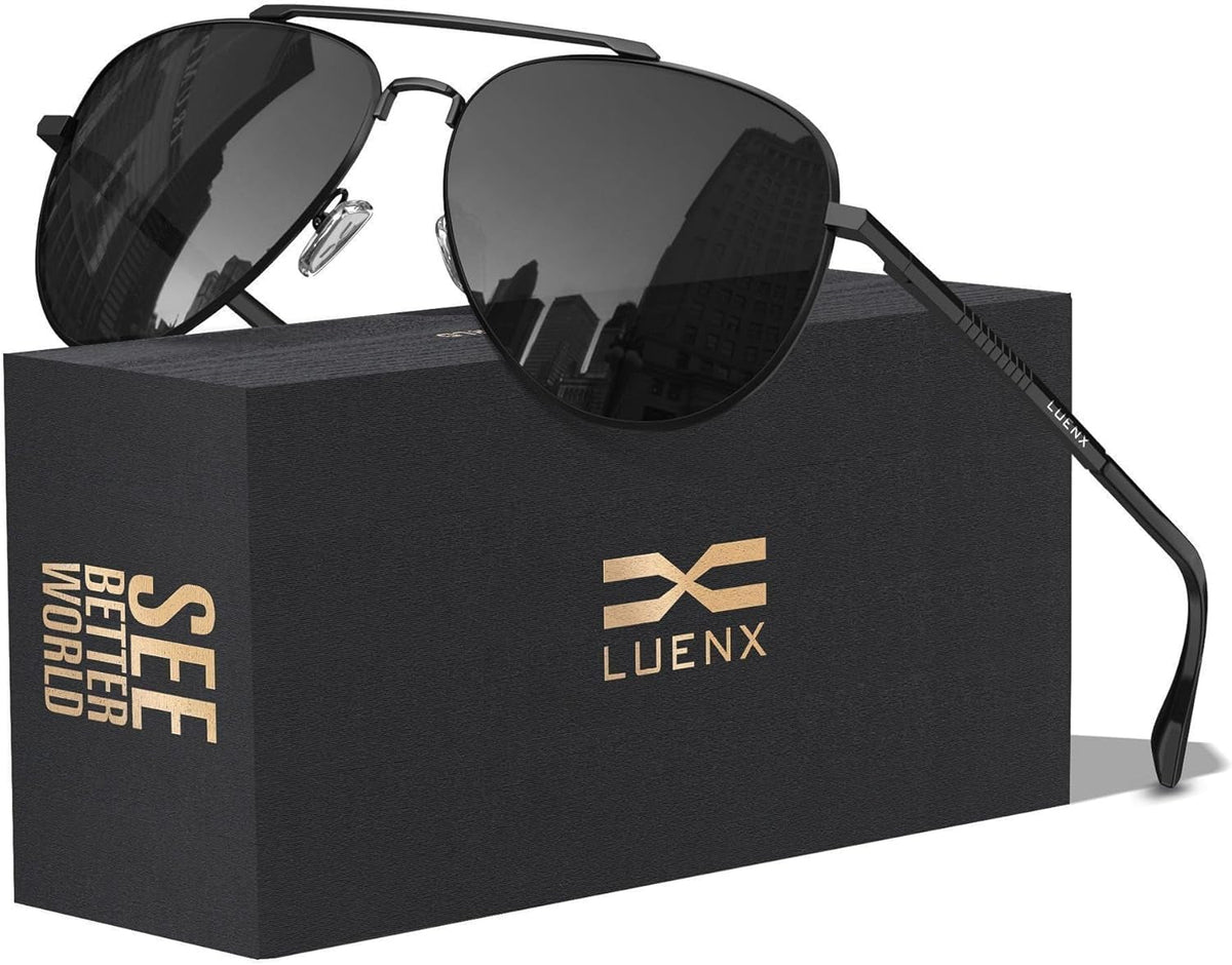 Aviator Sunglasses for Men Women Polarized Driving Classic Shades - UV 400 Protection with Accessories 60MM