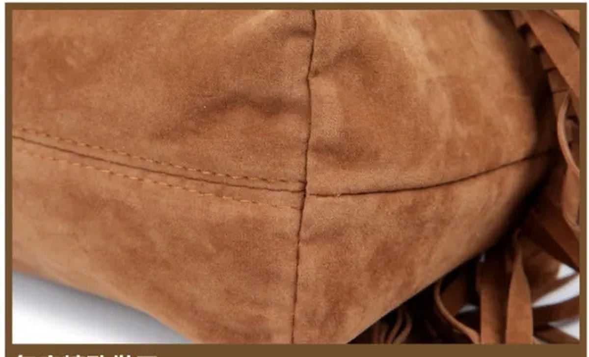 Womens Fashion Faux Suede Fringe Tassel Shoulder Bag Beach Handbags Messenger Bag（6 Colors）