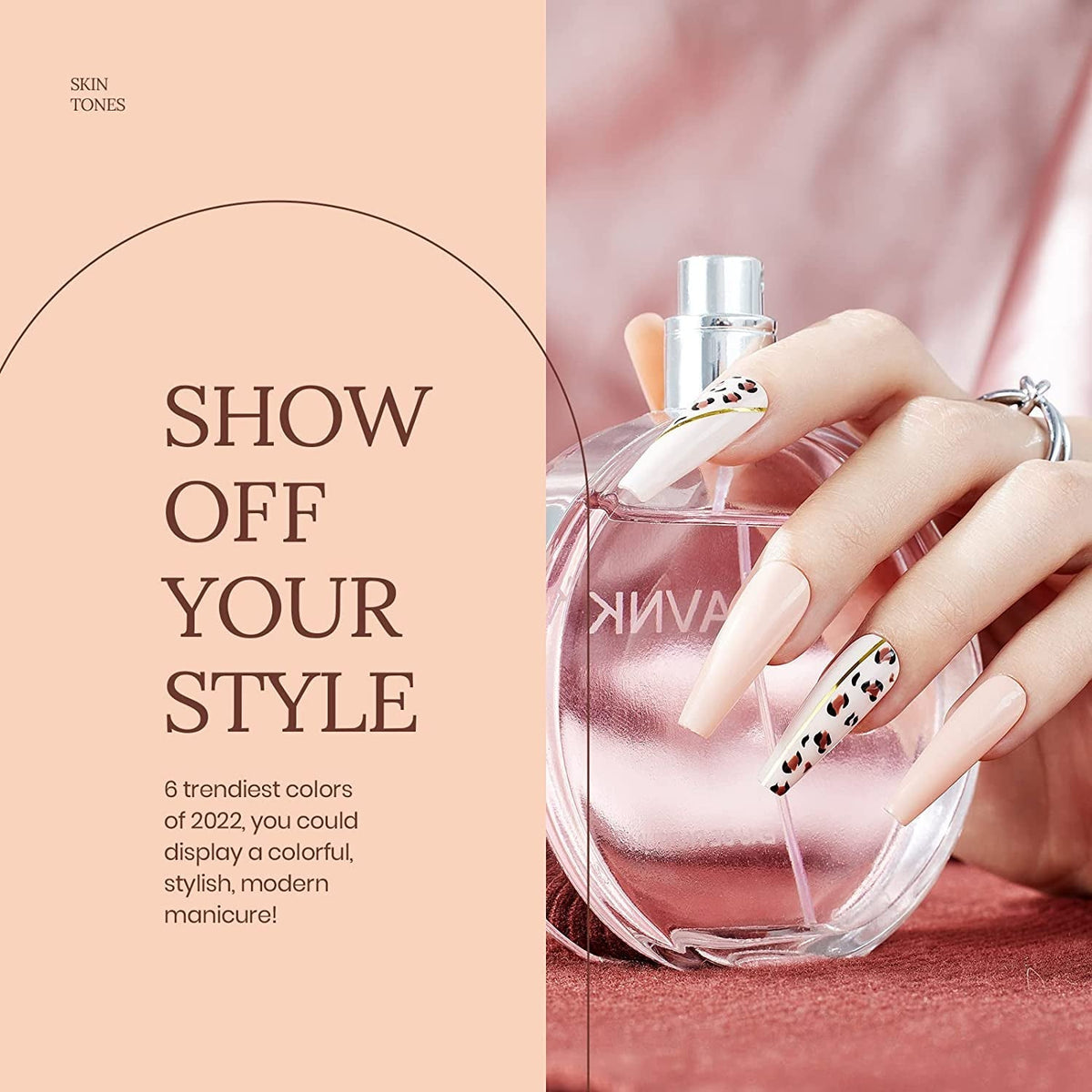 Nail Set 6 Colors Skin Tones Collection Nude Pink Gel Nail Polish Brown Neutral Soak off Uv Led Lamp Needed Manicure Diy Home