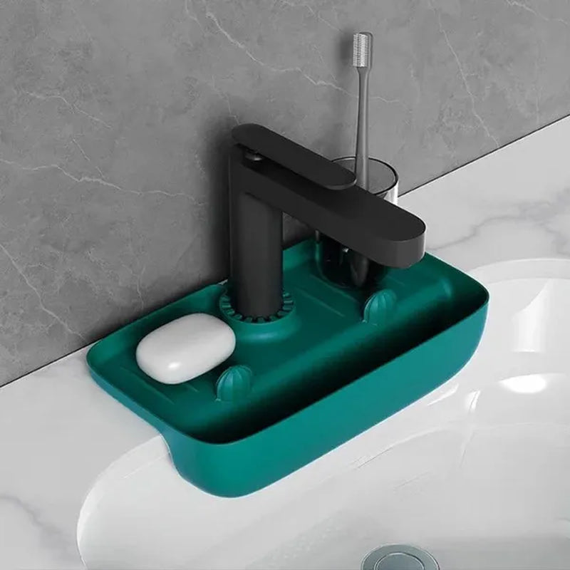 Faucet Mat Sink Tray Soap Dispenser Sponge Drain Pad Sink Splash Drying Mat Countertop Storage Tray Kitchen Accessories