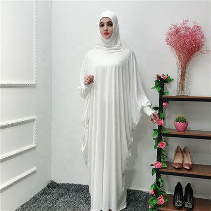 Women'S Muslim Dress One Piece Prayer with Hijab Full Length Dress Abaya Dubai Islam Robe Turkey Caftan