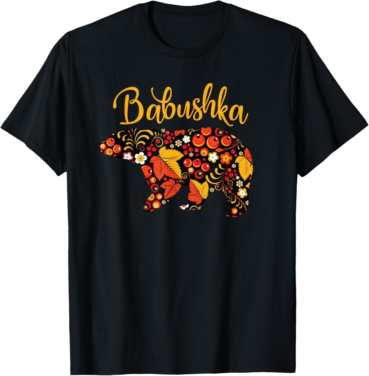 Babushka Bear Russian Matryoshka Pattern Grandma Gift T-Shirt