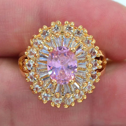 Women Luxury Purple Cubic Zirconia CZ Wedding Ring Jewelry