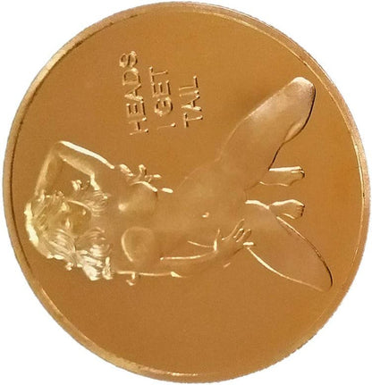 1Pcs Gold Head and Tail Challenge Coin Gilded Commemorative Coin Russian Sexy Nude Girl Coin Adult Decision Coin for Souvenir 4X4X0.3Cm Alloy