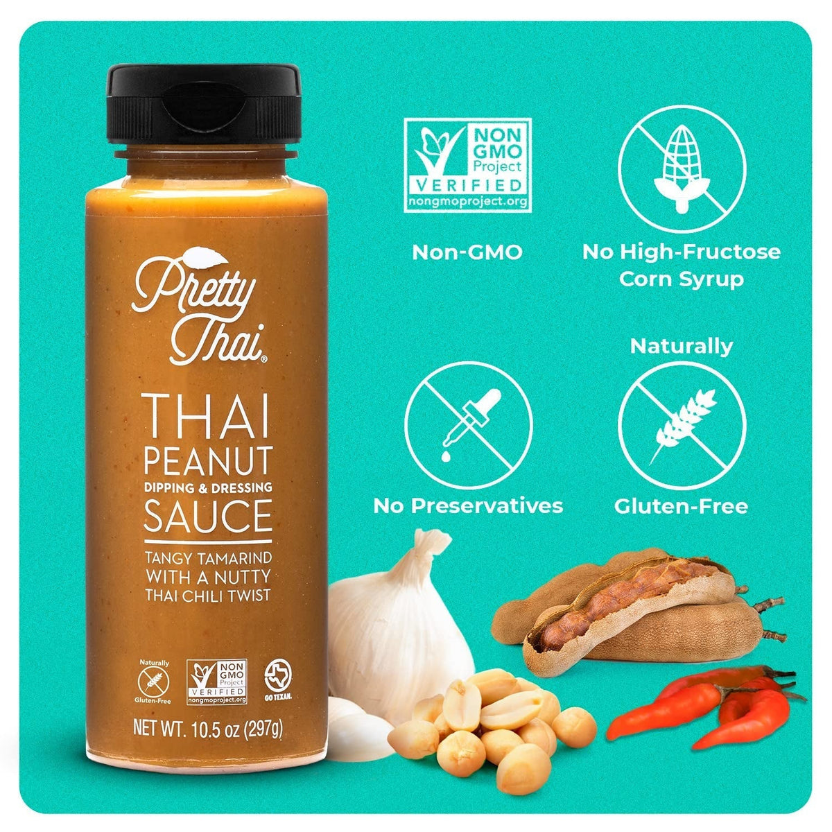 Peanut Sauce, Gluten Free Certified Non-Gmo Vegan Authentic Stir Fry, Dressing, Rice Seasoning, Condiment & Dipping Sauce, 100% Natural