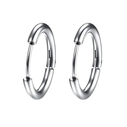 1 Pair Women/Men Stainless Steel Gold Silver Color Small Hoops Earring Piercing Ear Cartilage Tragus Simple Thin Circle Anti-allergic Ear Buckle Earring