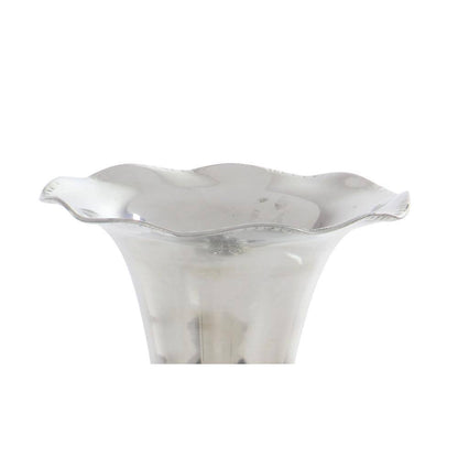 22 In. Silver Flute Shaped Aluminum Metal Decorative Vase