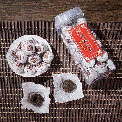 Pu-Erh Tea, Ripe Puerh Tea Mini Tea Cake with Glutinous Rice Fragrant, Loose Leaf Tea (8.47 Ounce/240G)