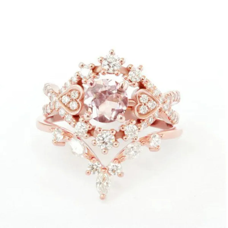 Exquisite Ladies Fashion Jewelry Anniversary Promise Gift Princess Party Rings Bridal Engagement Wedding Ring Set Size 5-11