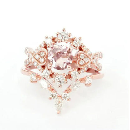 Exquisite Ladies Fashion Jewelry Anniversary Promise Gift Princess Party Rings Bridal Engagement Wedding Ring Set Size 5-11