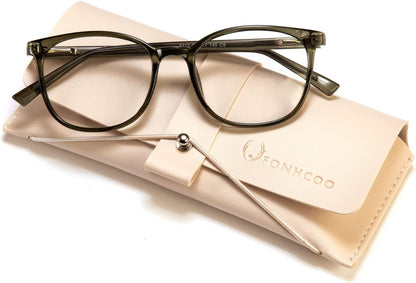Blue Light Blocking Glasses Fashion Round TR90 Frame Transparent Eyewear Anti UV Computer Glasses for Women Men
