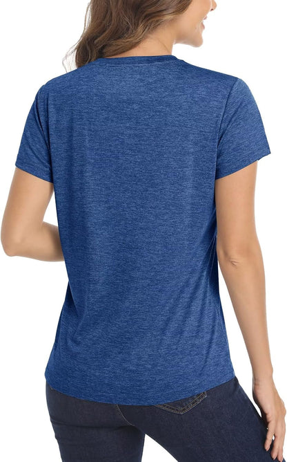 Women'S Short Sleeve Quick Dry T-Shirts Wicking Moisture Workout Athletic Running Shirts