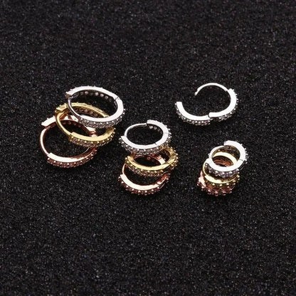 1Pc 6Mm to 10Mm Cz Cartilage Huggie Hoop Earring Small Hoops Helix Tragus Rook Daith Snug Piercing Jewelry