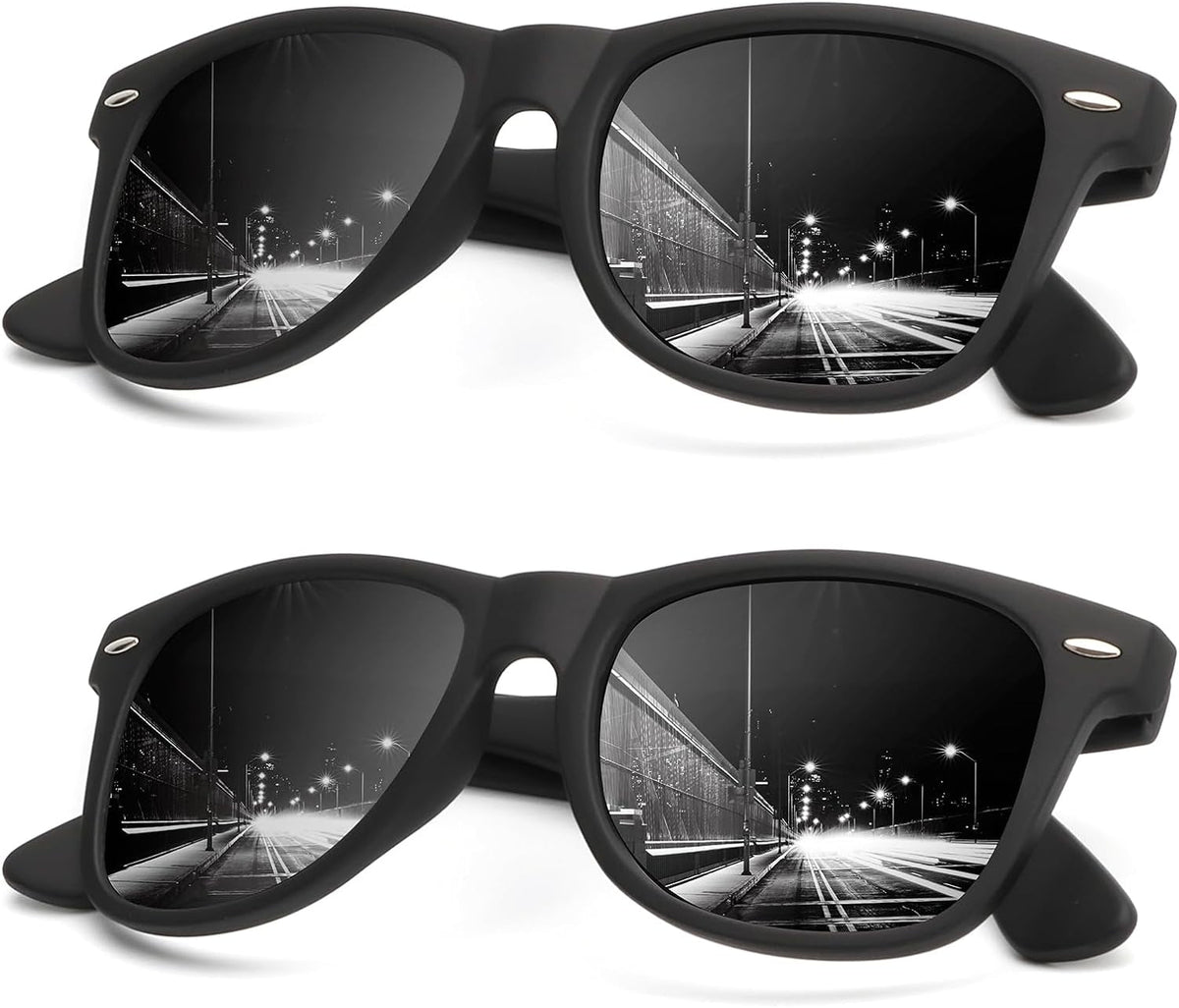 Sunglasses Men Polarized Sunglasses for Men Women Unisex Semi-Rimless Frame Retro Driving Sun Glasses UV Blocking