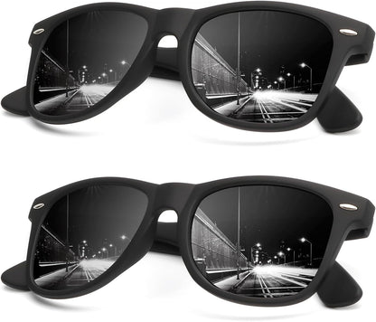 Sunglasses Men Polarized Sunglasses for Men Women Unisex Semi-Rimless Frame Retro Driving Sun Glasses UV Blocking