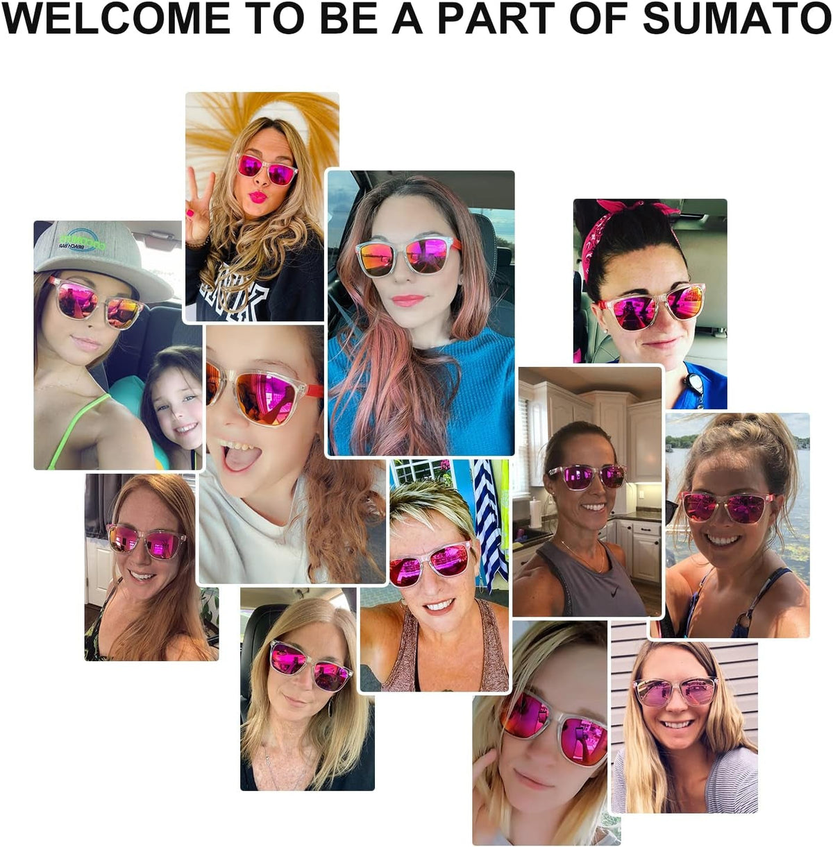 Sunglasses Womens, Oversized Pink Sunglasses for Women with Trendy Mirrored Lens UV400 Blocking
