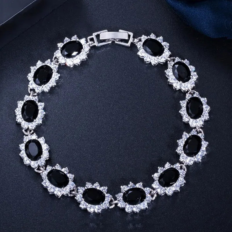 CANDICE 2023 New Fashion Women Silver Jewelry With Multicolor Crystal and CZ Bracelets Bangles 18cm