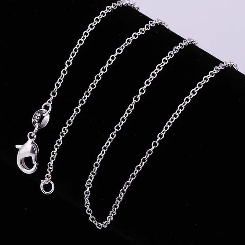 Fashion Jewelry 5pcs/3pcs 925 Sterling Silver "O" Shaped Chain Necklace (DIY Necklace)Size 16-24 Inch