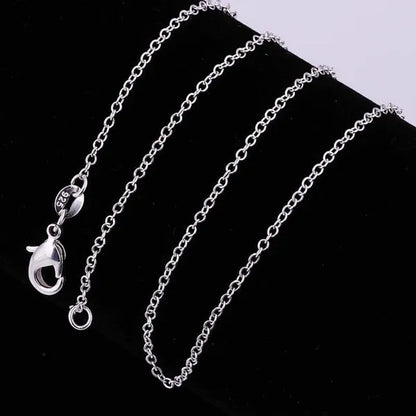 Fashion Jewelry 5pcs/3pcs 925 Sterling Silver "O" Shaped Chain Necklace (DIY Necklace)Size 16-24 Inch