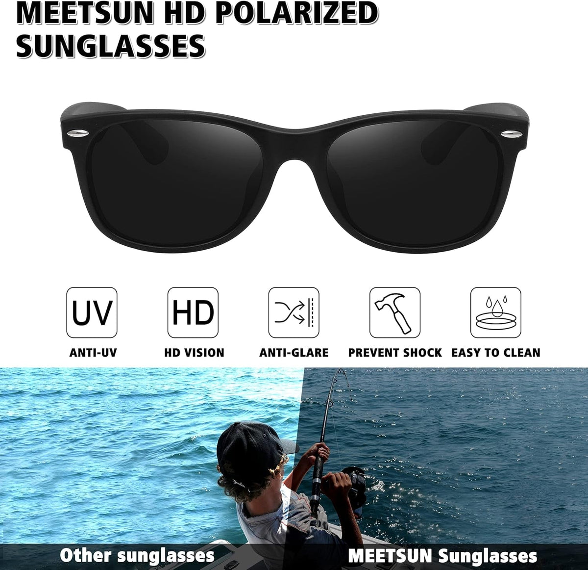 Polarized Sunglasses for Men Women Classic Retro Sun Glasses for Driving UV Protection