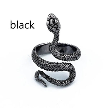 12/8/5/2/1Pcs: Lnnovative snake ring, movable mouth ring, Old gold, old silver, rose gold, gold, gun black，silver,6colors to choose from