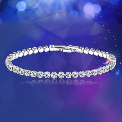 Trendy Romantic Lady Gold Plated Crystal Zircon Beaded Chain Bracelet Women Charm Gorgeous Exquisite Bracelets Valentine's Gift Party Wedding Jewelry