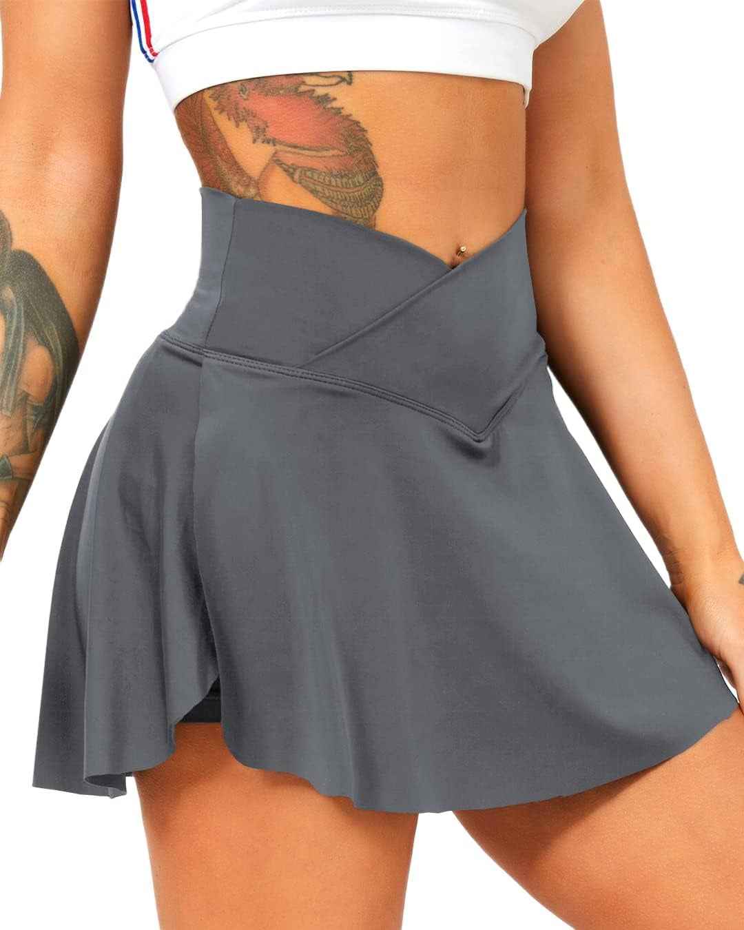 Women Tennis Skirts with Pockets High Waisted Golf Skirts Athletic Skorts Pleated Mini Skirt Workout Sport Pickleball