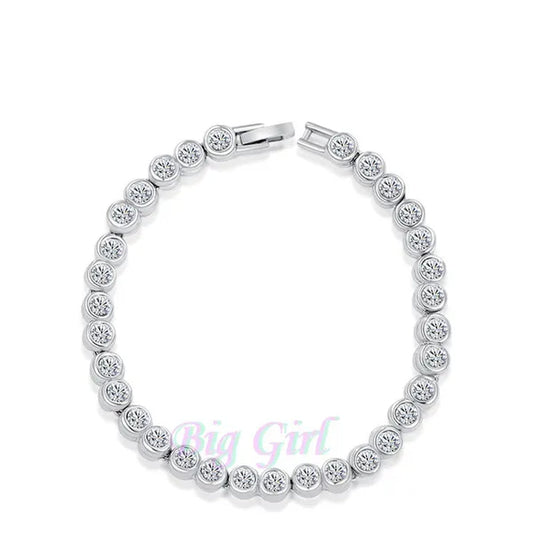 Silver Color 16ct Simulated Diamond Tennis Bracelet