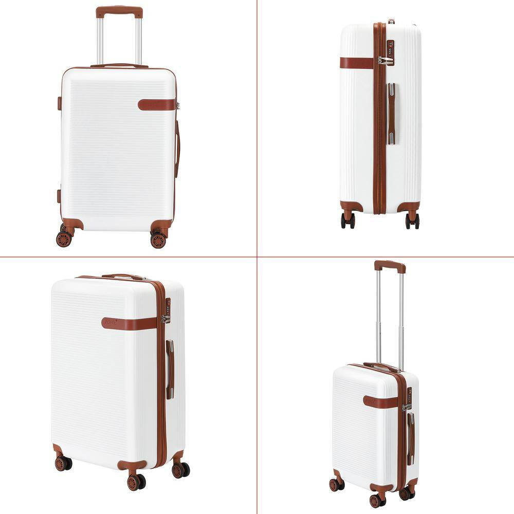 Catalina Waves Nested Hardside Luggage Set in White, 3 Piece - TSA Compliant