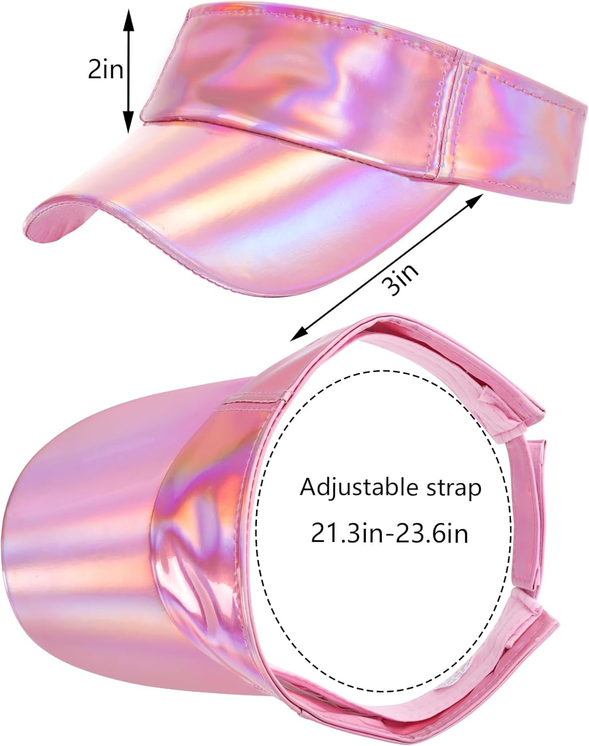 1 Piece of Sport Wear Athletic Visor Sun Sports Visor Hat Laser Visor Adjustable Cap for Women and Men (One Size)
