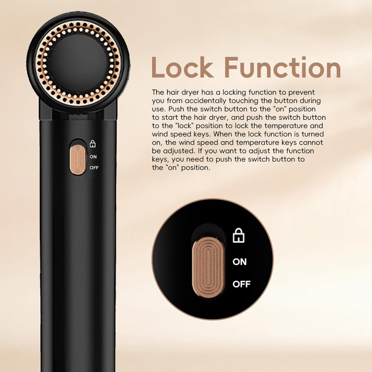 Ionic Hair Dryer with Diffuser, 1600W &110000RPM High-Speed Brushless Motor for Rapid Drying. Lightweight, Constant Temperature, Salon Blow Dryer with 3 Magnetic Attachments