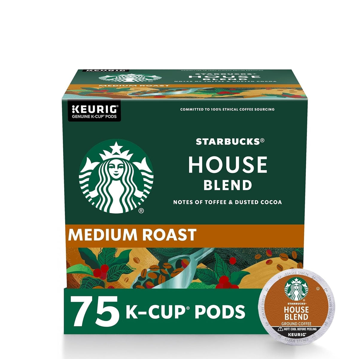 K-Cup Coffee Pods, Medium Roast Coffee, Pike Place Roast for Keurig Brewers, 100% Arabica, 6 boxes (60 pods total)