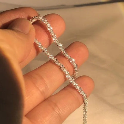 Women's Necklace Men's 16"-30" 3mm Shiny Ice Chain Necklace Chain Wedding Engagement Couple Jewelry