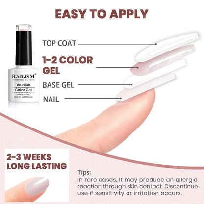 Pearl Gel Nail Polish, Light Pink Glitter Drawing Gel Polish Soak off UV Shimmer Mermaid Nail Gel for Salon Home DIY Manicure Use