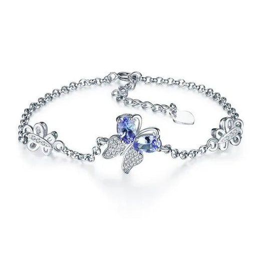 Majesty Diamonds MDS170278 0.8 CTW Oval Blue Tanzanite LinK Bracelet in .925 Sterling Silver
